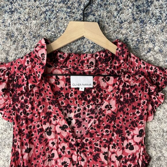 Gilbert Farrar Lightweight High Low Pink Floral Dress Size Medium - Picture 2 of 11